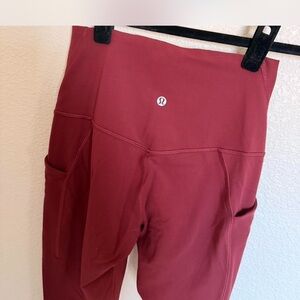 Lululemon Red High-Waisted Leggings